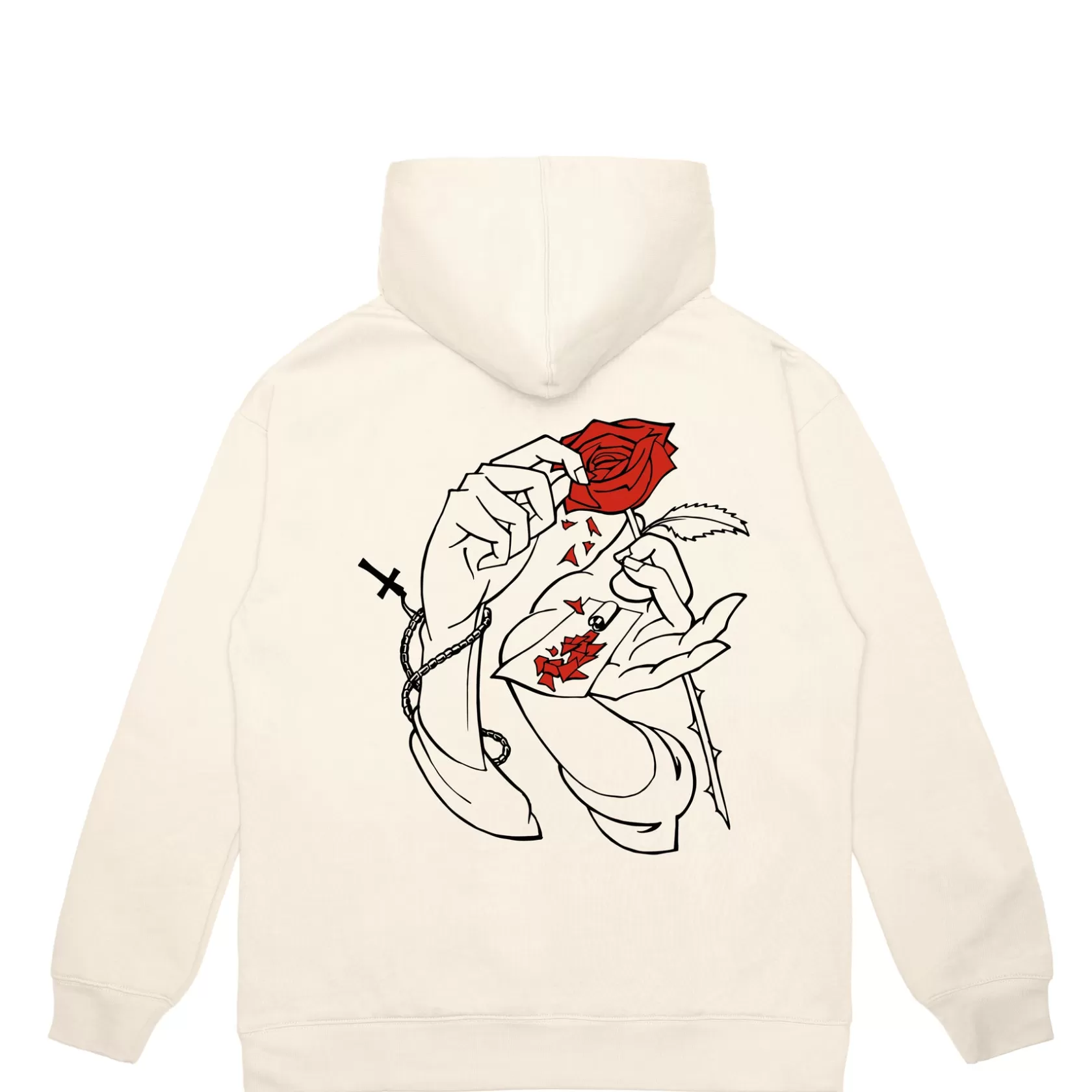 Holy Roses-Hoodie-Beige^Jacker Sale