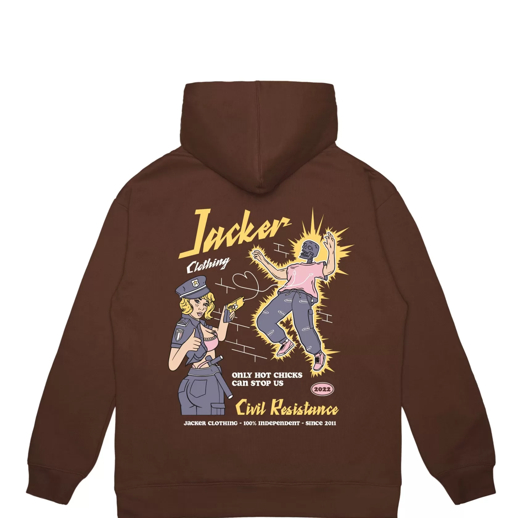 Hot Chicks-Hoodie-Brown^Jacker Clearance