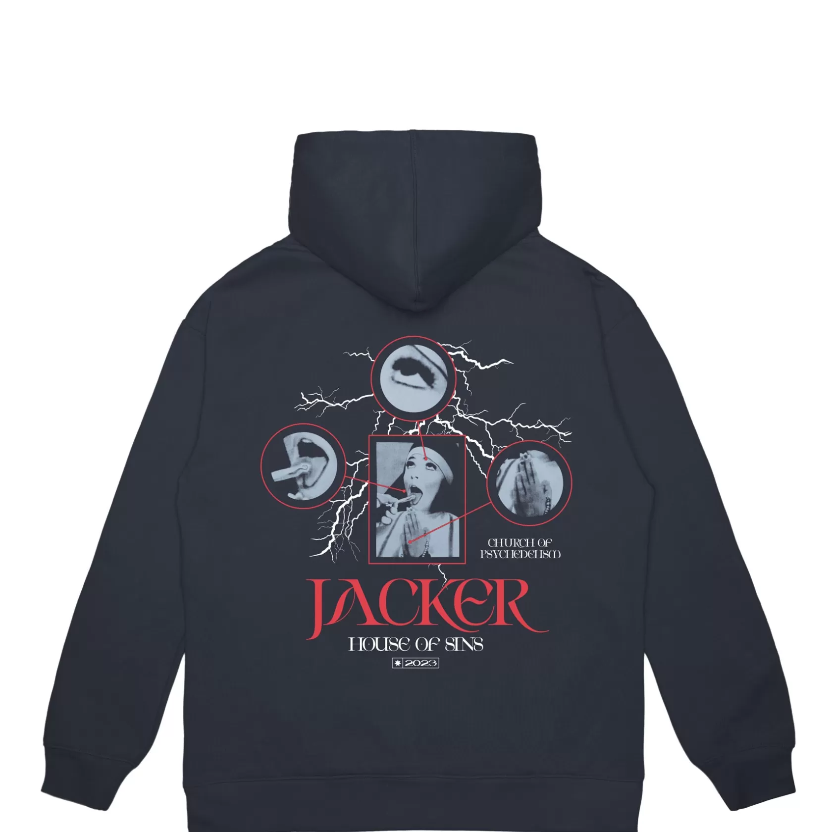 House Of Sins-Hoodie-Navy^Jacker Clearance